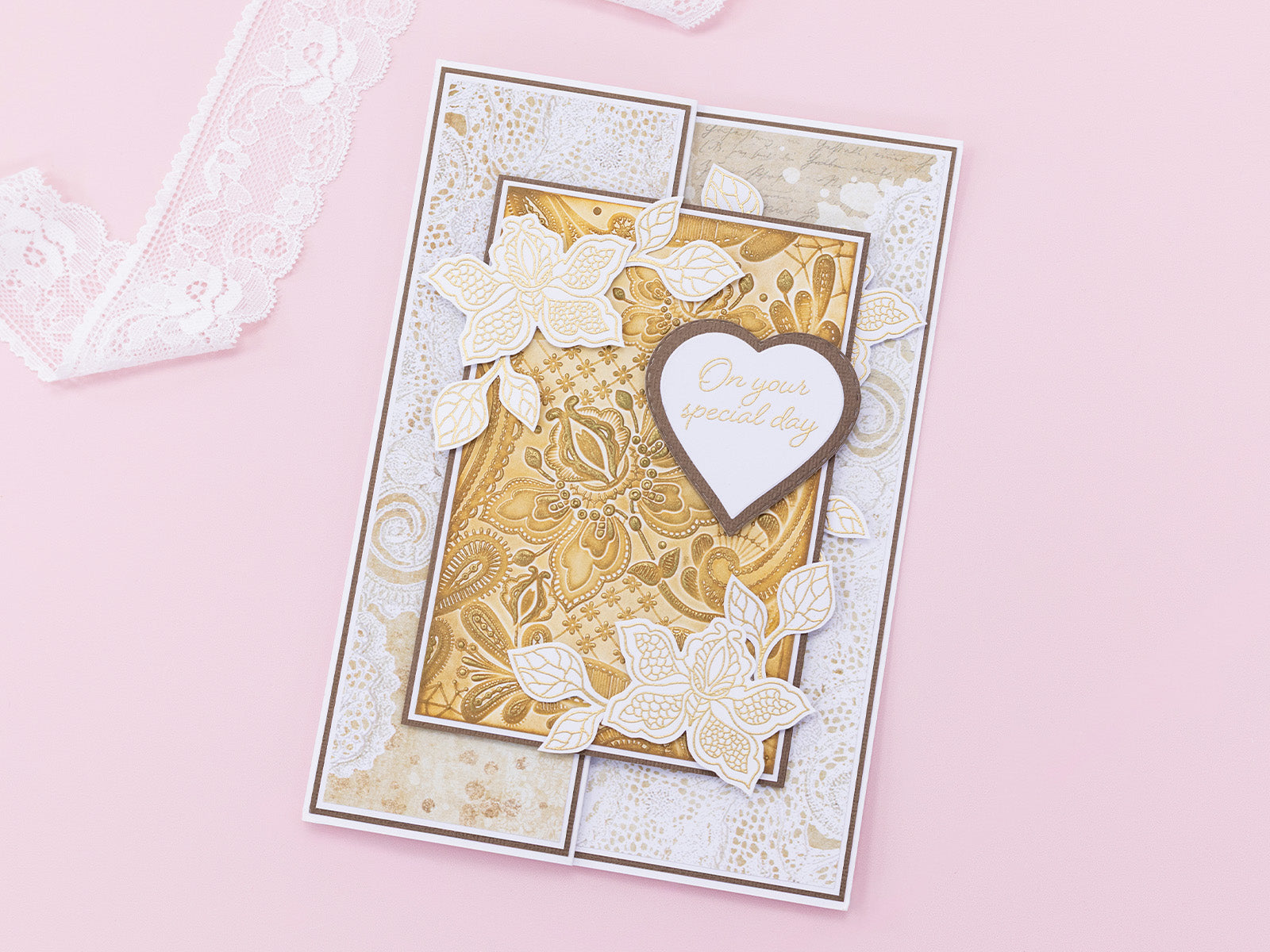 Sara Signature Antique Lace - Lace Panel 6" x 4" 3D Embossing Folder