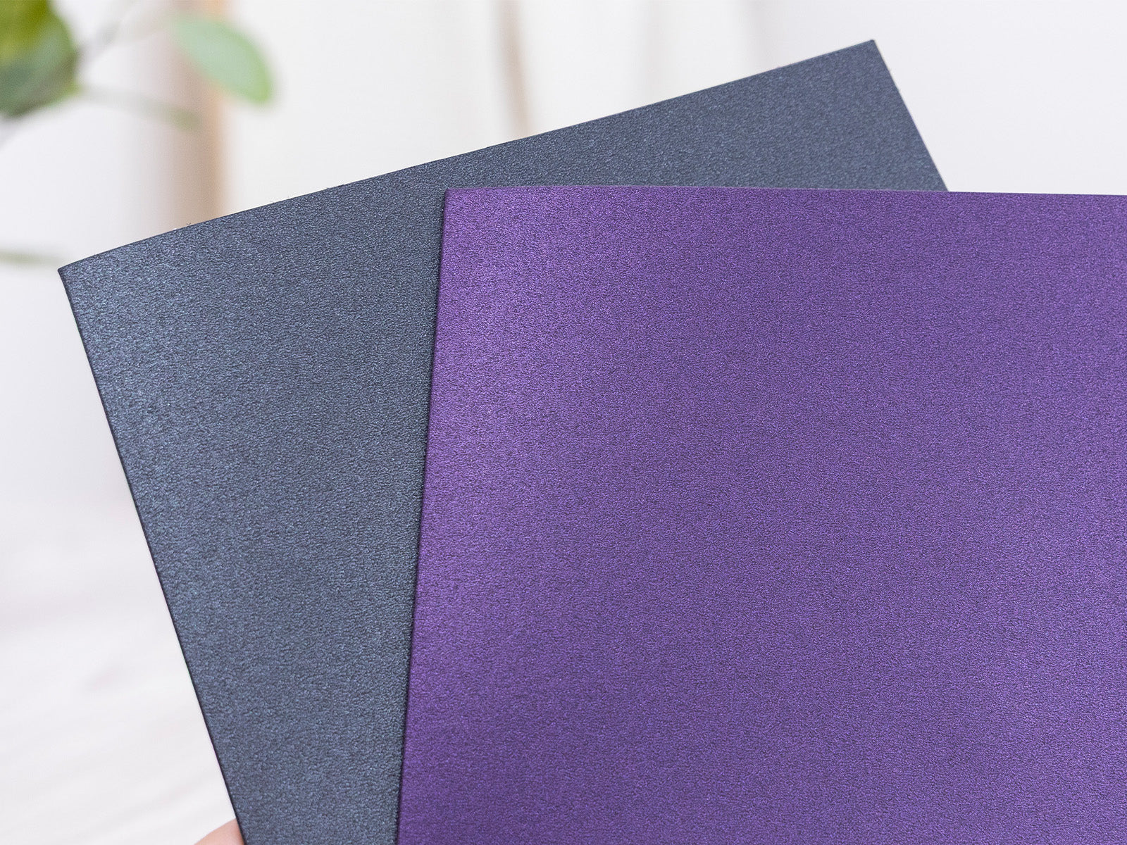 Crafter's Companion 6" x 6" Pearl Card & Envelope Packs - Purple & Black 80 Pack