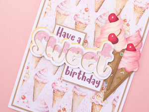 Life is Sweet - Pastel Pearlescent Vintage Ice Cream Paper Pad 6" x 6"