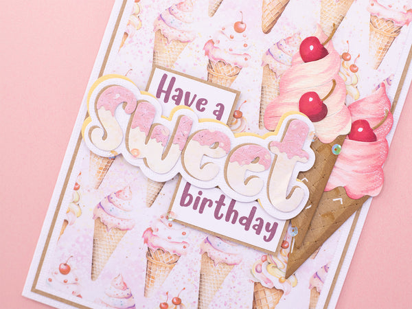 Life is Sweet - Pastel Pearlescent Vintage Ice Cream Paper Pad 6