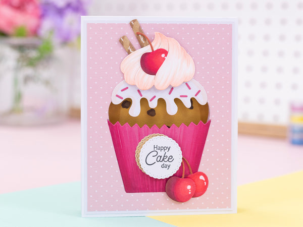 Cupcake Shaped Stamp & Metal Die Set