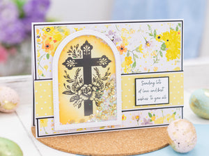 Ornate Floral Cross LetterPress Press Plate & Metal Die Set