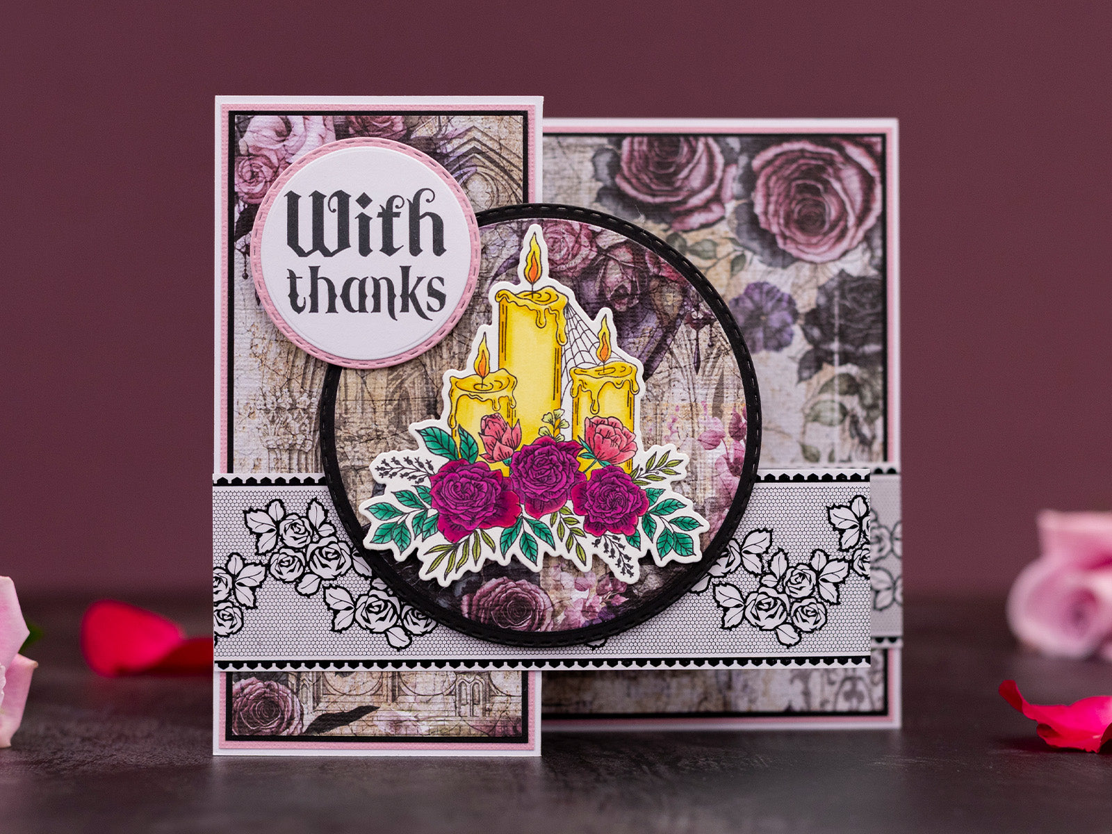 Sara Signature Thorn & Bloom Stamp & Die Set - Rose Candles