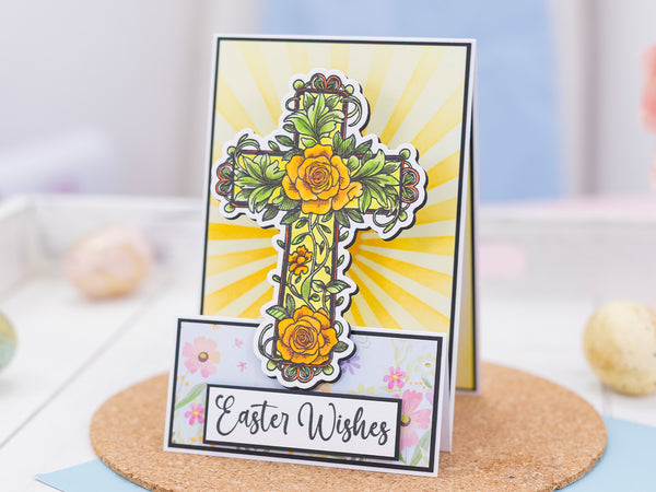 Floral Cross Stamp & Metal Die Set