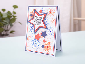 Stars & Stripes - Fireworks 2D Embossing Folder & Stencil Set 5" x 7"