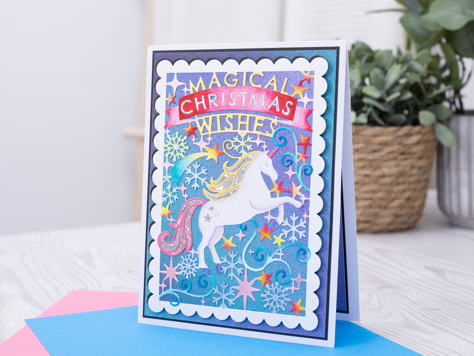 Magical Christmas Unicorn Create-a-Card Metal Die Set