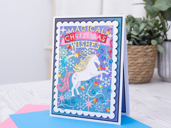 Magical Christmas Unicorn Create-a-Card Metal Die Set