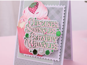 Cupcakes & Sprinkles Sentiment Metal Die Set