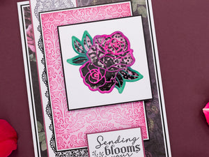 Sara Signature Thorn & Bloom 6" x 4" 2D Embossing Folder - Damask Wallpaper