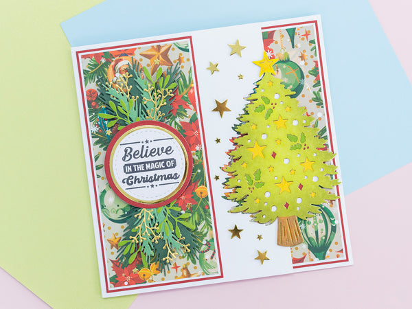 Crafter's Companion Retro Christmas Collection Clear Acrylic Stamp Set - Winter Blessings