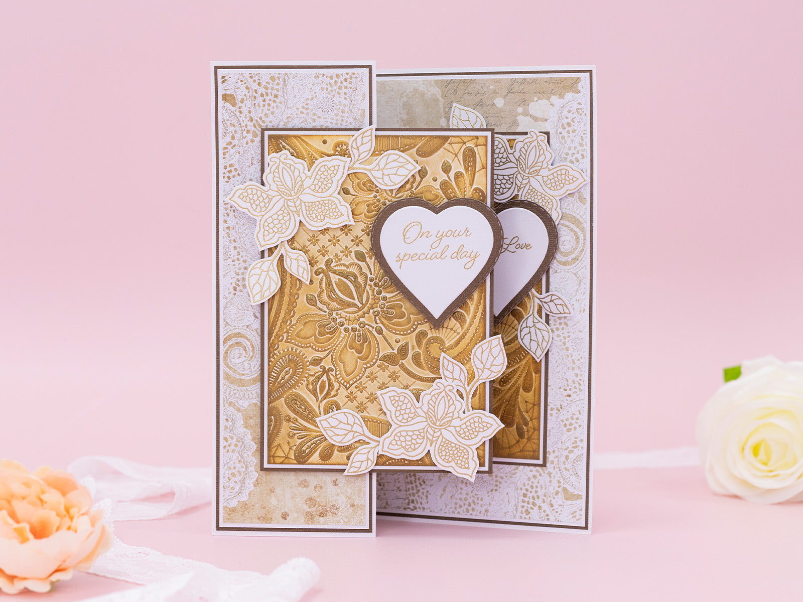 Sara Signature Antique Lace - Lace Panel 6" x 4" 3D Embossing Folder