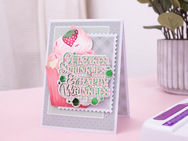 Cupcakes & Sprinkles Sentiment Metal Die Set