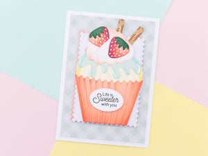 Cupcake Shaped Stamp & Metal Die Set