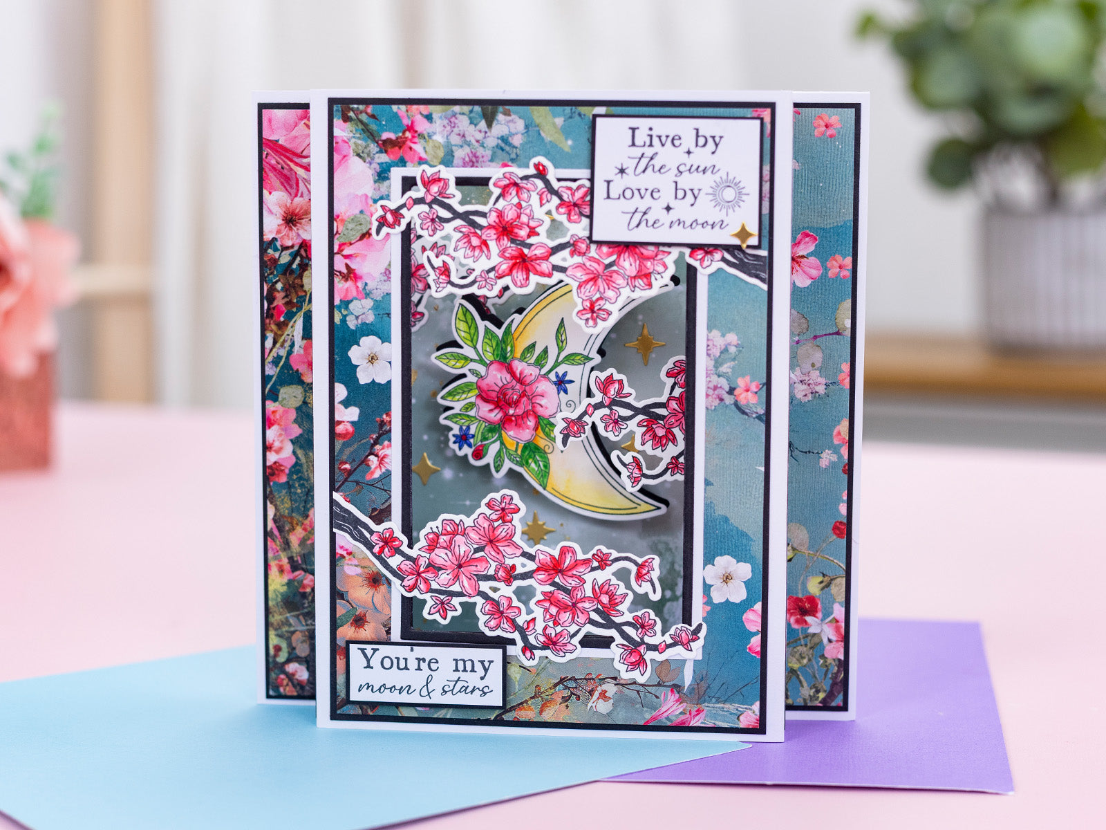 Natures Garden Lunar Blooms Clear Acrylic Stamp - Moonlit Messages