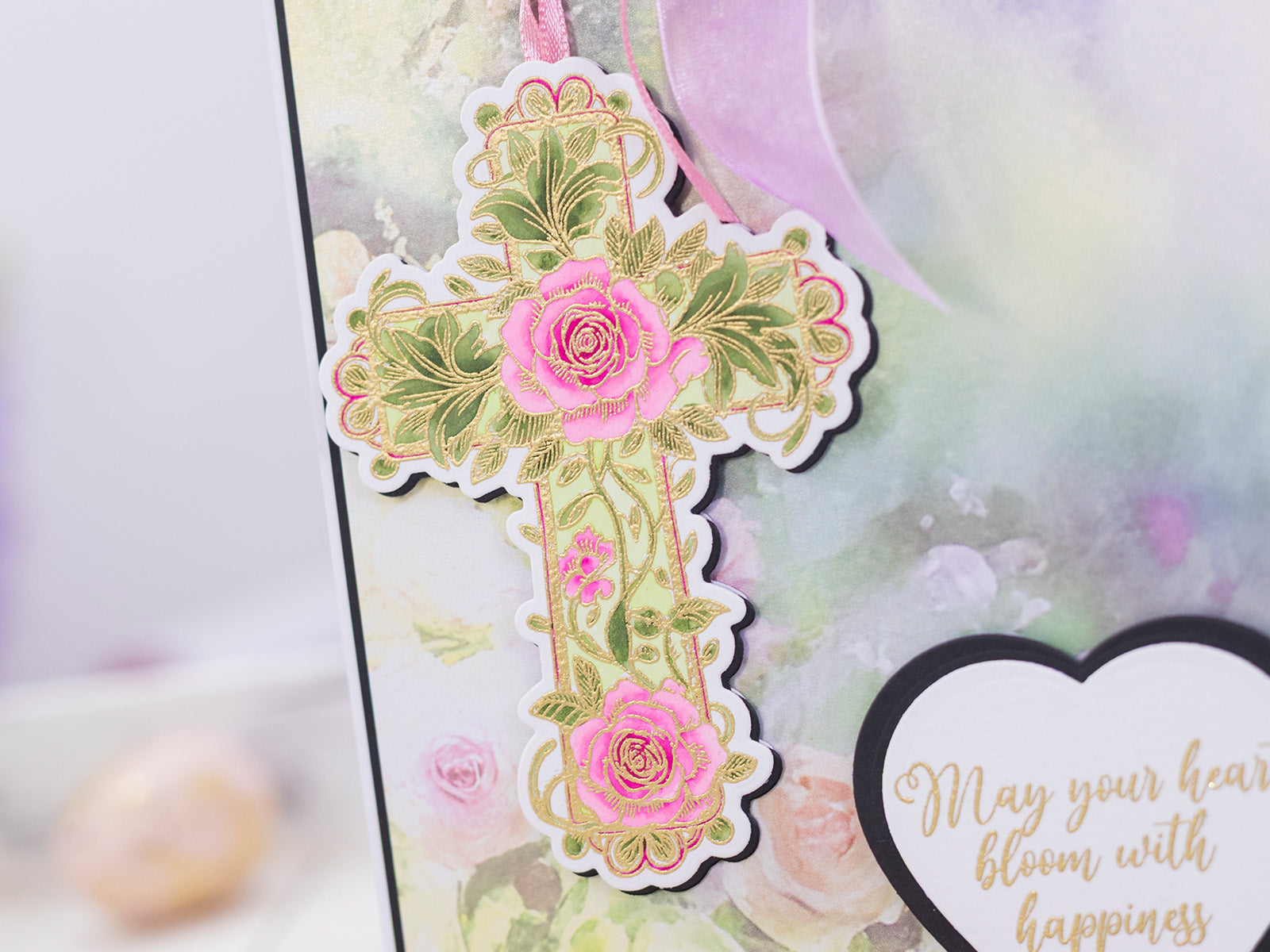 Floral Cross Stamp & Metal Die Set