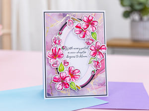 Natures Garden Lunar Blooms - 8”x8” Marble Paper Pad 24 Sheets