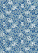 Lewis & Irene Fabric - Floral Leaves on Grey Blue