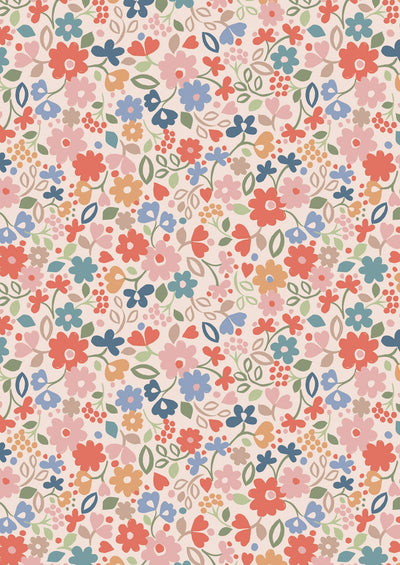 Lewis & Irene Fabric - Ditzy Floral on Cream