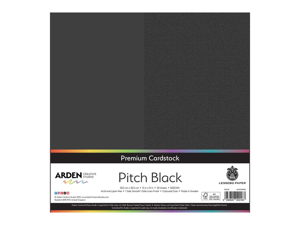 Arden Creative Studio Premium Cardstock Pitch Black 12