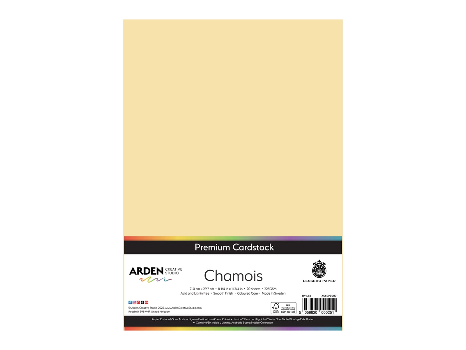 Arden Creative Studio Premium Cardstock Chamois Beige A4 - 20 Pack