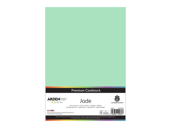 Arden Creative Studio Premium Cardstock Jade Green A4 - 20 Pack