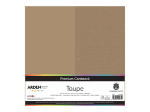 Arden Creative Studio Premium Cardstock Taupe Beige 12" x 12" - 20 Pack