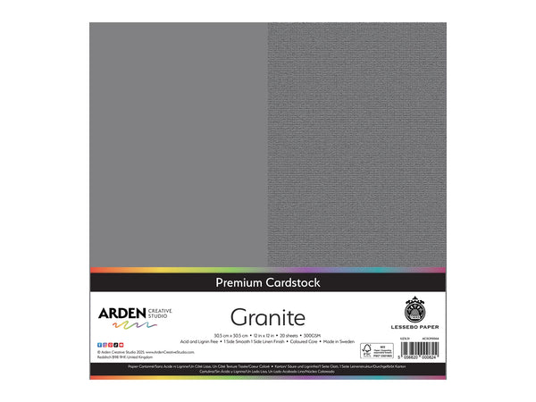 Arden Creative Studio Premium Cardstock Granite Grey 12