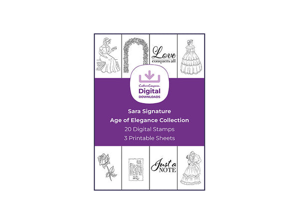 Sara Signature Age of Elegance Collection - Digital Stamp Sheets - A4