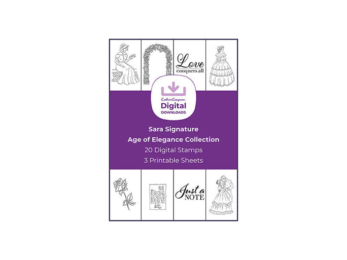 Sara Signature Age of Elegance Collection - Digital Stamp Sheets - 11″ x 8.5″