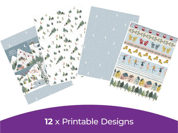 Violet Studios Ski Lodge - Digital Paper Pad