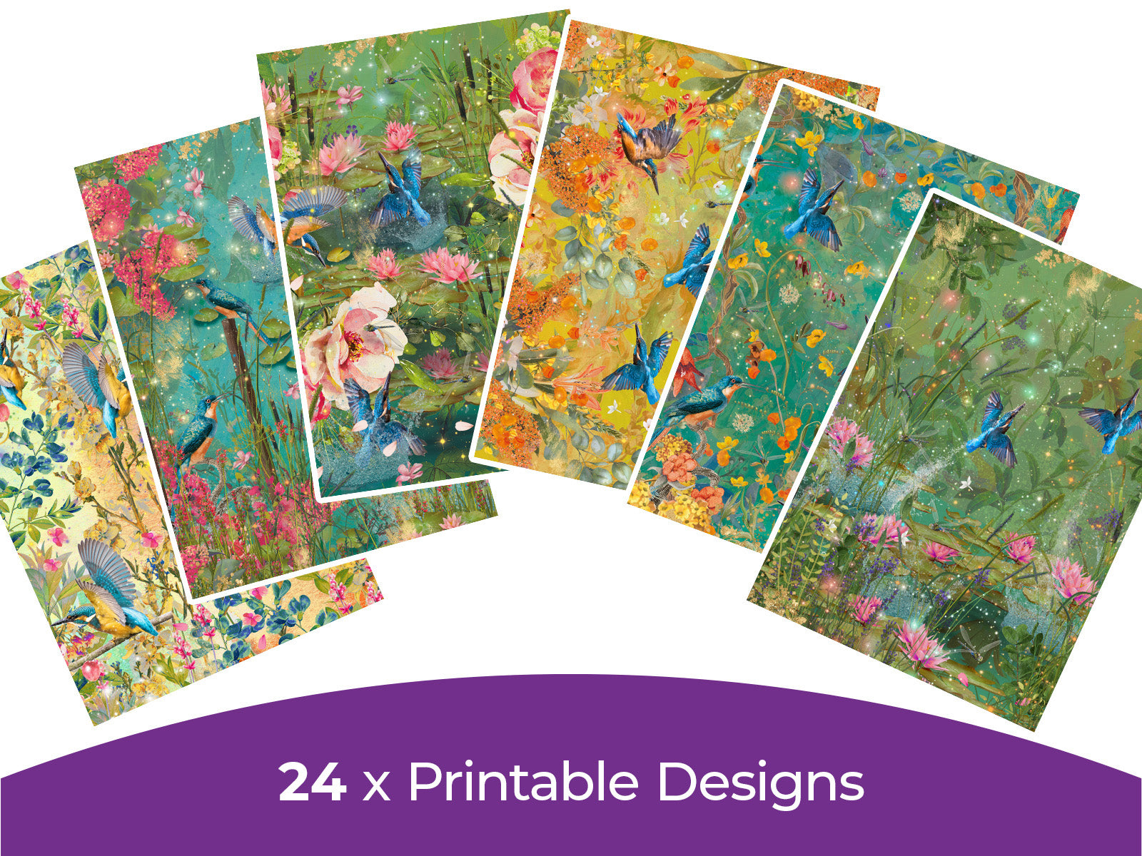 Nature's Garden Kingfisher Collection - Digital Paper Pad