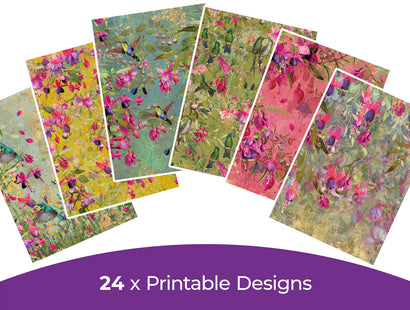 Nature's Garden Fabulous Fuchsia Collection - Digital Paper Pad