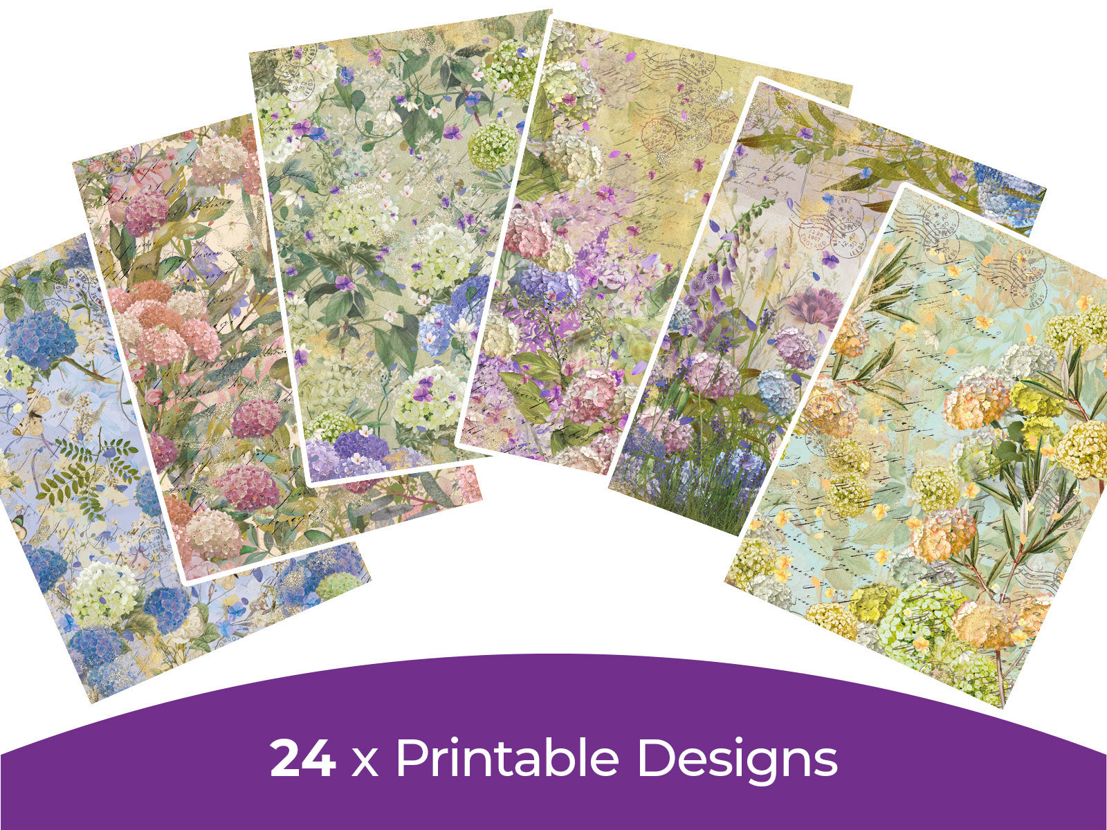 Nature's Garden Hydrangea Collection - Digital Paper Pad