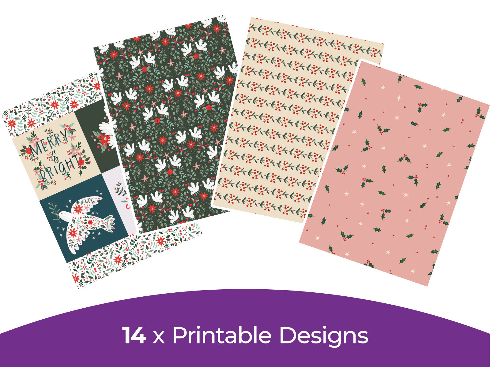 Violet Studios Festive Folk Collection - Digital Paper Pad