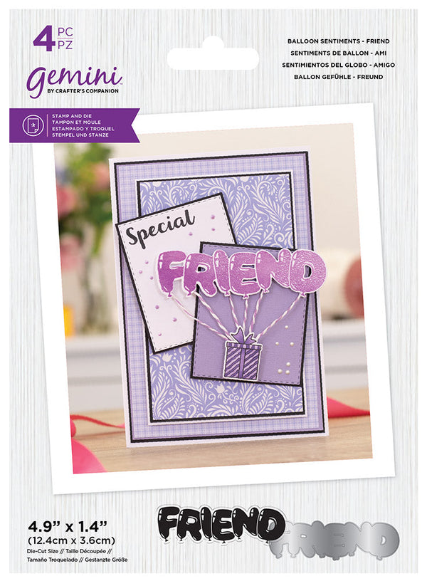 Gemini Stamp & Die Balloon Sentiment 4pc Selection