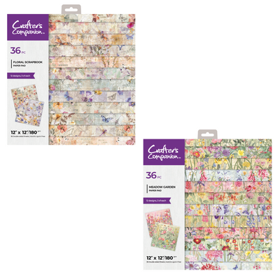Crafter's Companion Floral Scrapbook & Meadow Garden 12 Pad Collection