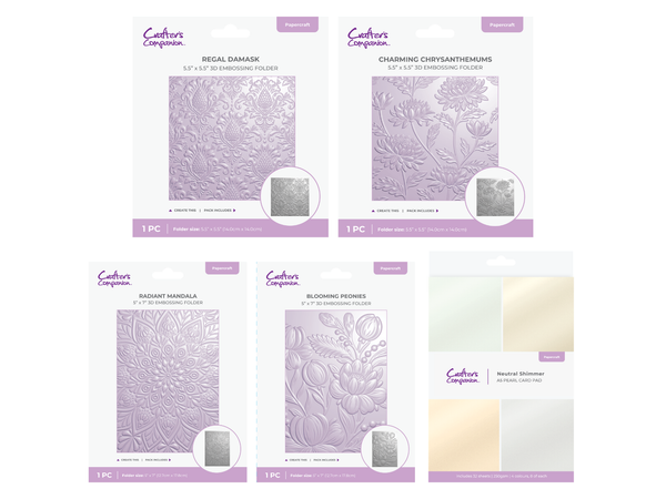 3D Embossing Folders 5pc Collection