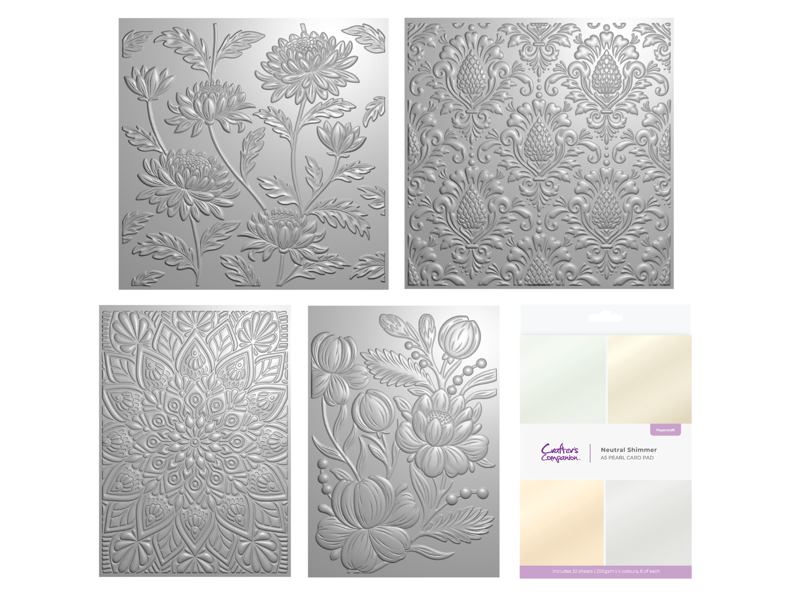 3D Embossing Folders 5pc Collection