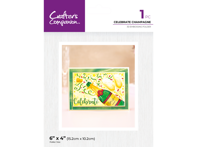 Crafter's Companion 6"x4" 3D Embossing Folder - Celebrate Champagne