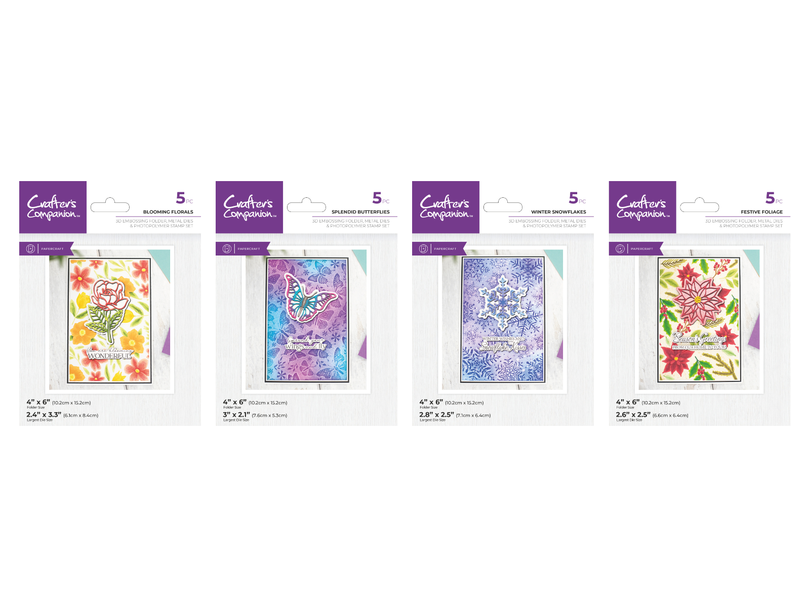 Crafter's Companion 3D Embossing Folder, Metal Die & Acrylic Stamps Collection