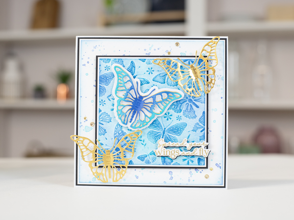 Crafter's Companion 3D Embossing Folder, Metal Die & Photopolymer Stamp - Splendid Butterflies