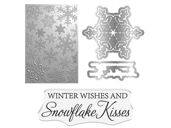 Crafter's Companion 3D Embossing Folder, Metal Die & Photopolymer Stamp - Winter Snowflakes
