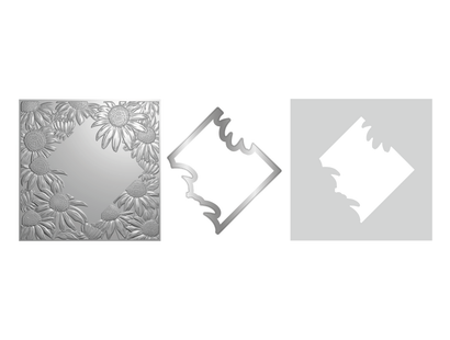 Crafters Companion 5.5" X 5.5" 3D Embossing Folder, Metal Die and Stencil Set - Ethereal Echinacea