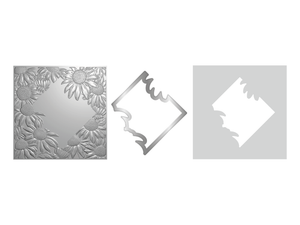 Crafters Companion 5.5" X 5.5" 3D Embossing Folder, Metal Die and Stencil Set - Ethereal Echinacea