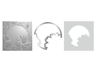 Crafters Companion 5.5" X 5.5" 3D Embossing Folder, Metal Die and Stencil Set - Gorgeous Gerberas