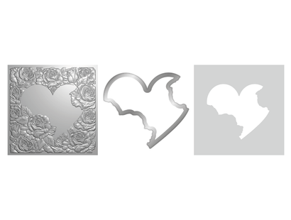 Crafters Companion 5.5" X 5.5" 3D Embossing Folder, Metal Die and Stencil Set - Radiant Rose