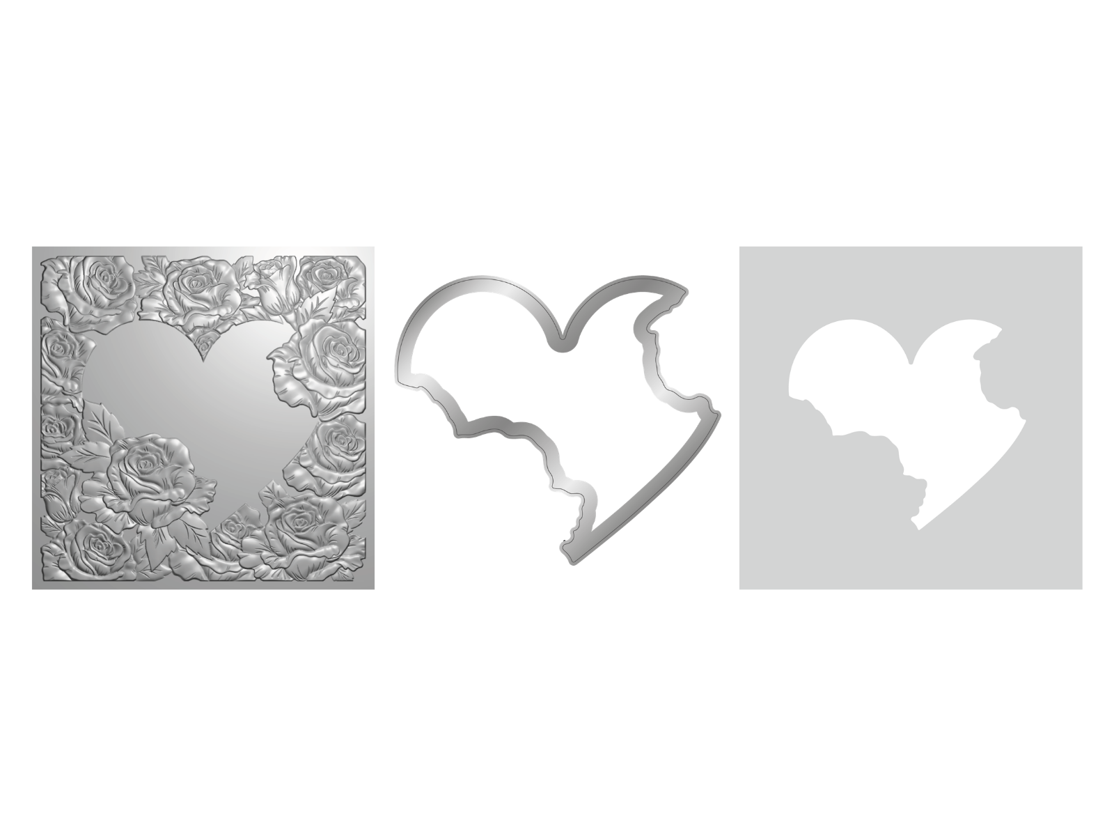 Crafters Companion 5.5" X 5.5" 3D Embossing Folder, Metal Die and Stencil Set - Radiant Rose