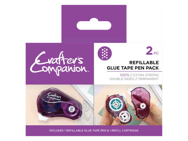 Crafter’s Companion Glue Tape Pen & Refill Pack – Dots (2 Pack)