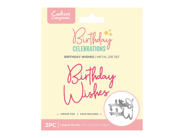 Crafter's Companion Birthday Celebrations Metal Dies - Birthday Wishes