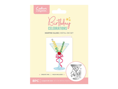 Crafter's Companion Birthday Celebrations Metal Dies - Martini Glass